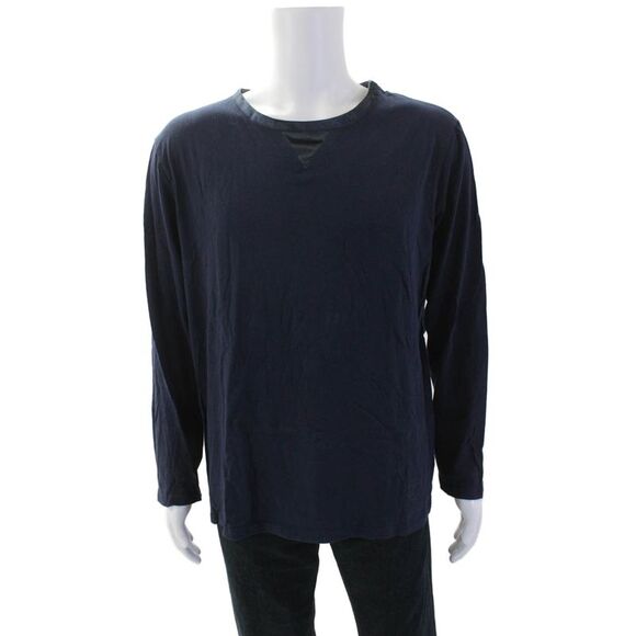Temperley London Other - Temperley London Mens LOng Sleeve Scoop Neck Classic Tee Shirt Navy Size Large
